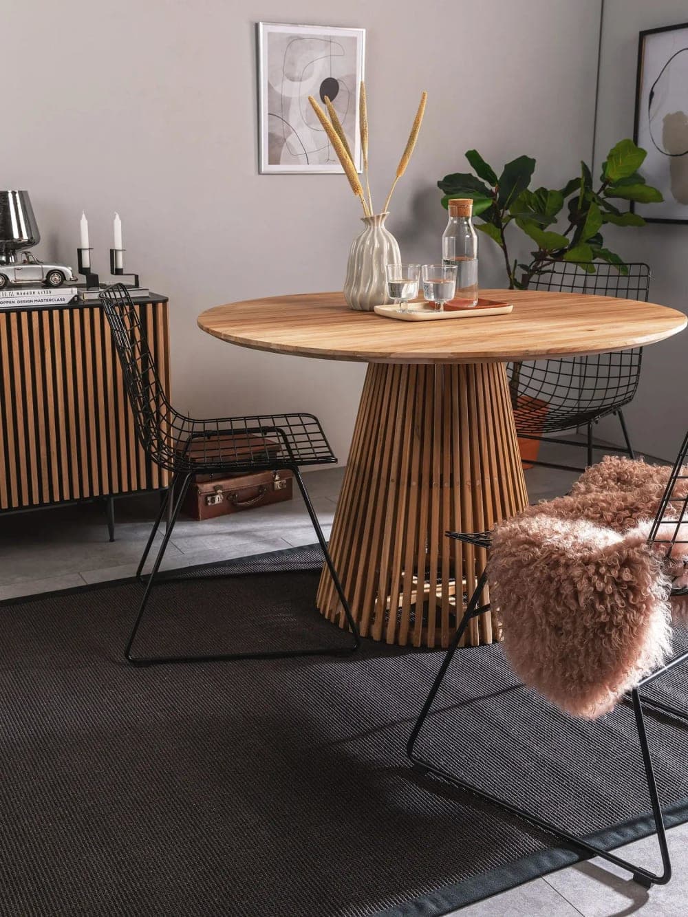 Alfombra de sisal negra 120x180 cm