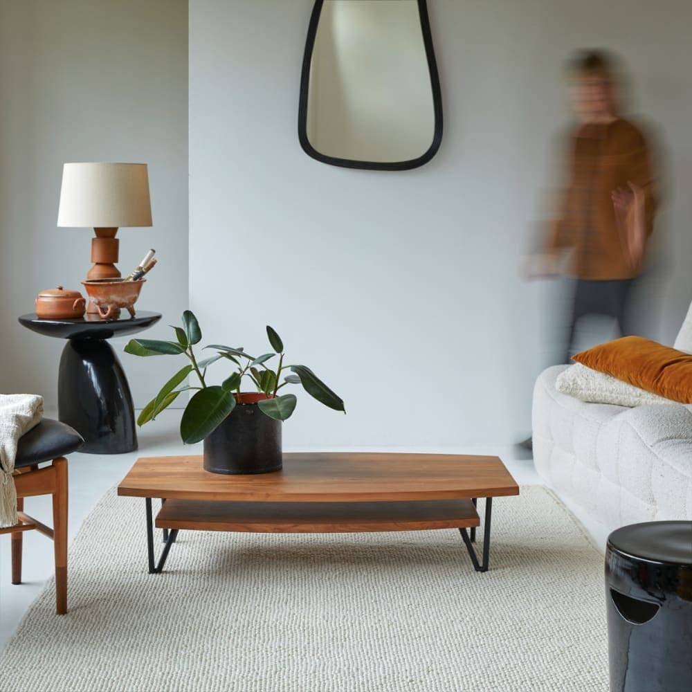 Mesa de centro de madera de acacia maciza
