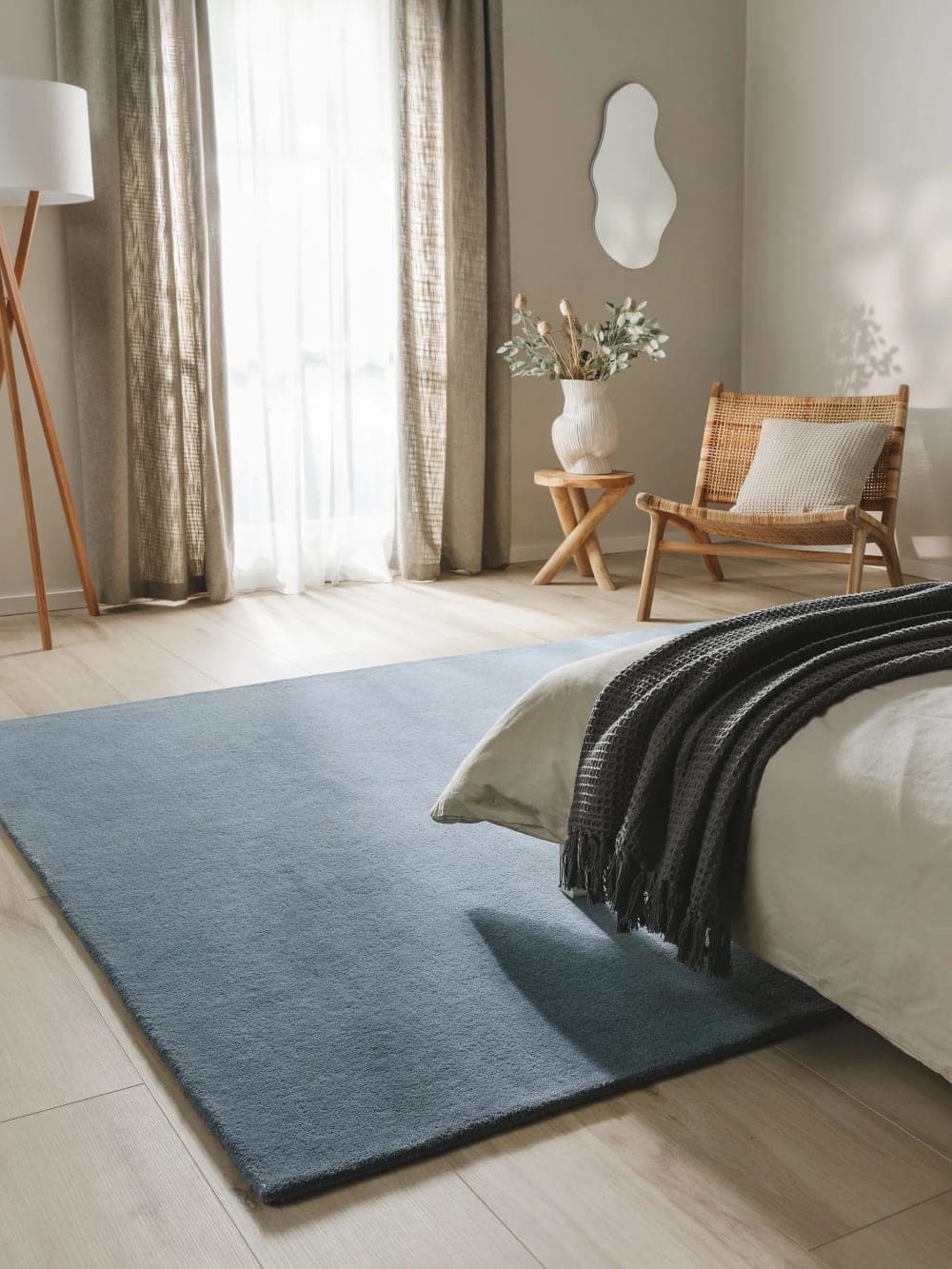 Alfombra de lana azul 200x300