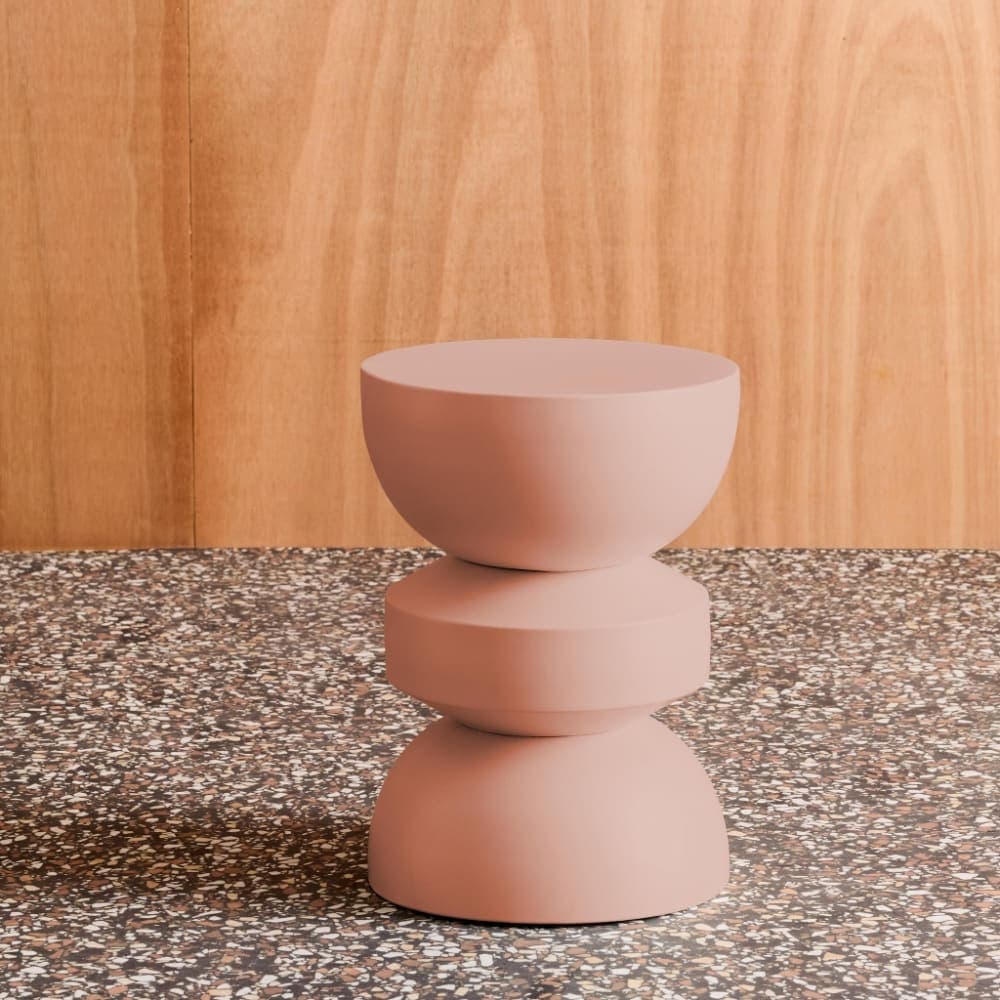 mesa auxiliar metal nude, mesa auxiliar diseño minimalista