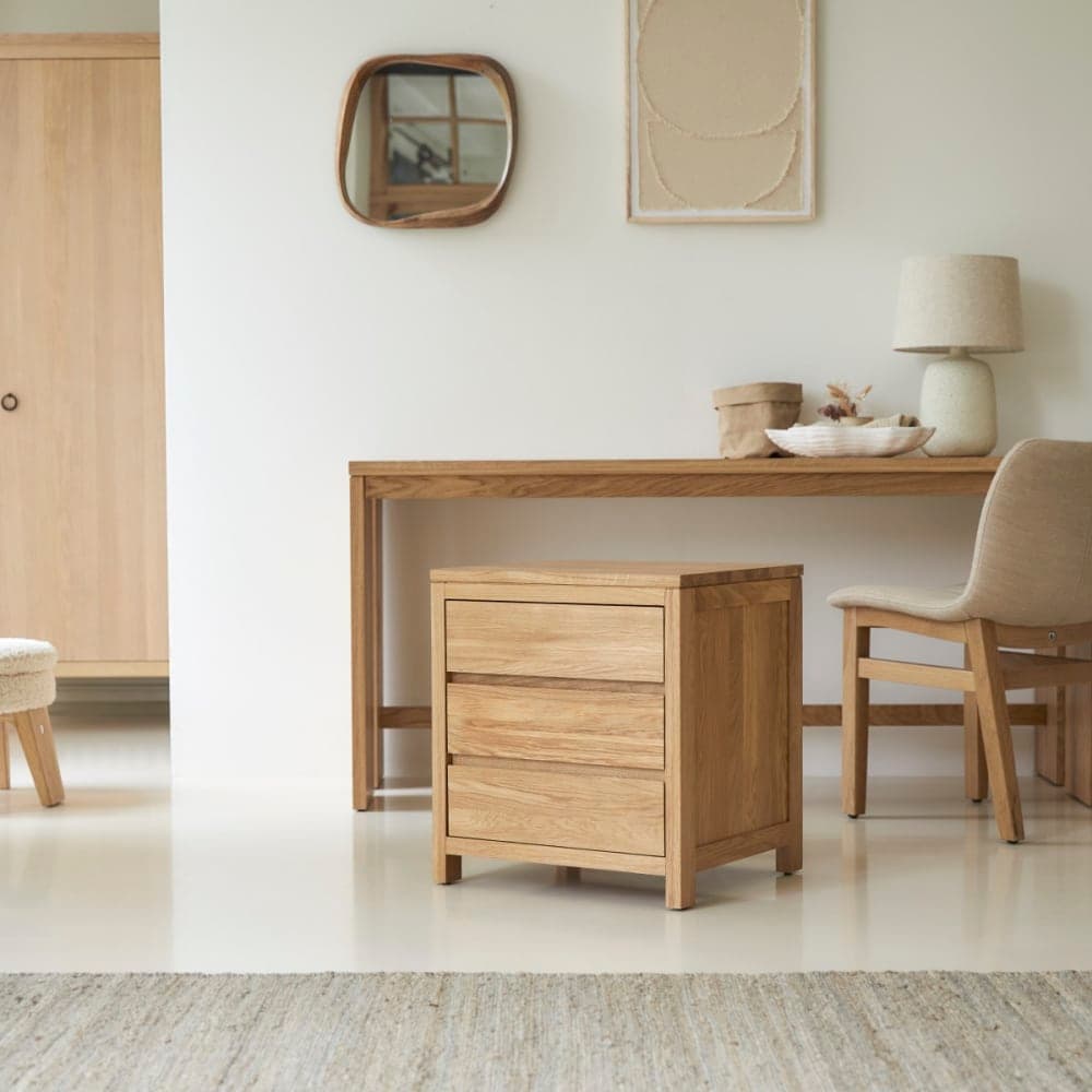Cómoda de madera de 3 cajones 55 cm