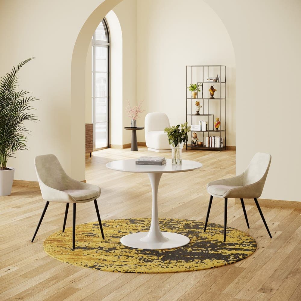 silla comedor tapizada beige, silla moderna patas negras