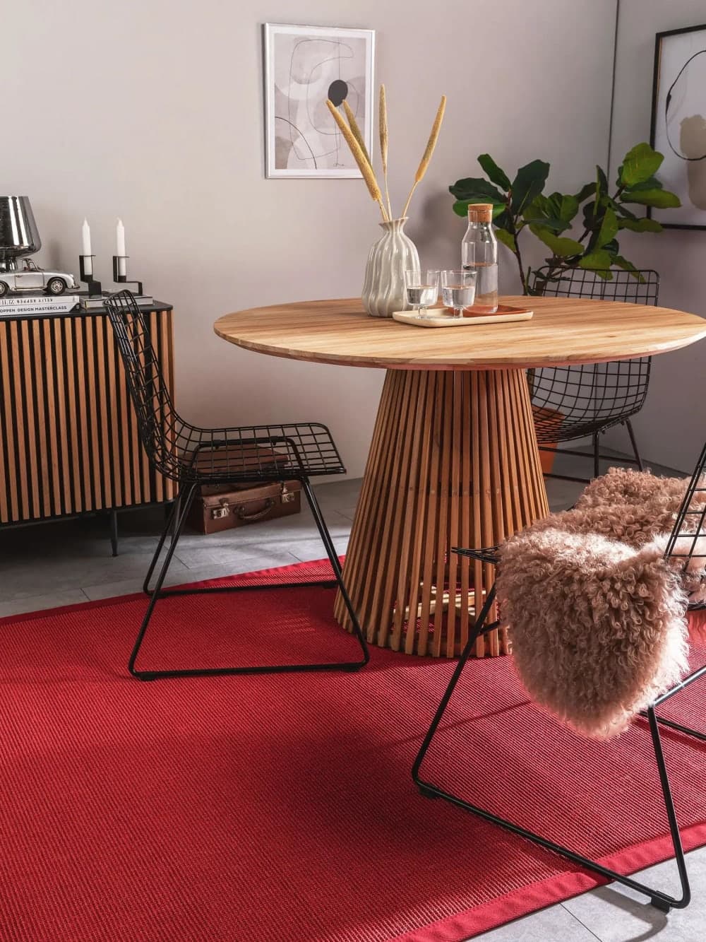 Alfombra de sisal roja 240x340 cm