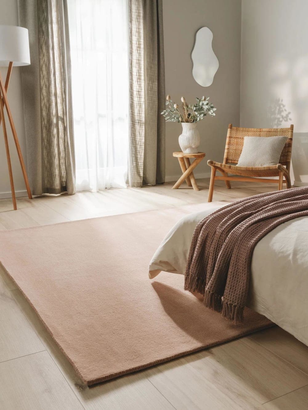 Alfombra de lana rosa 200x300 cm
