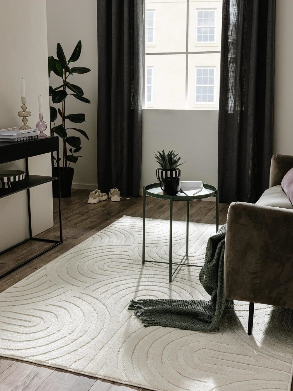 alfombra crema 80x150, alfombra moderna relieve