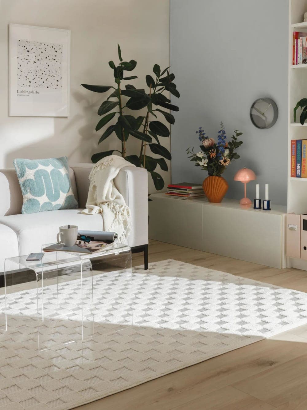Alfombra crema geométrica 200x300