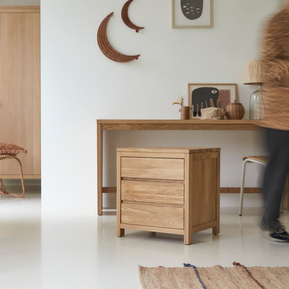 cajonera infantil madera, cómoda pequeña roble