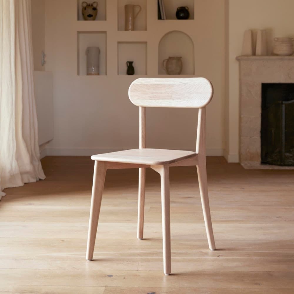 Silla de comedor de roble macizo
