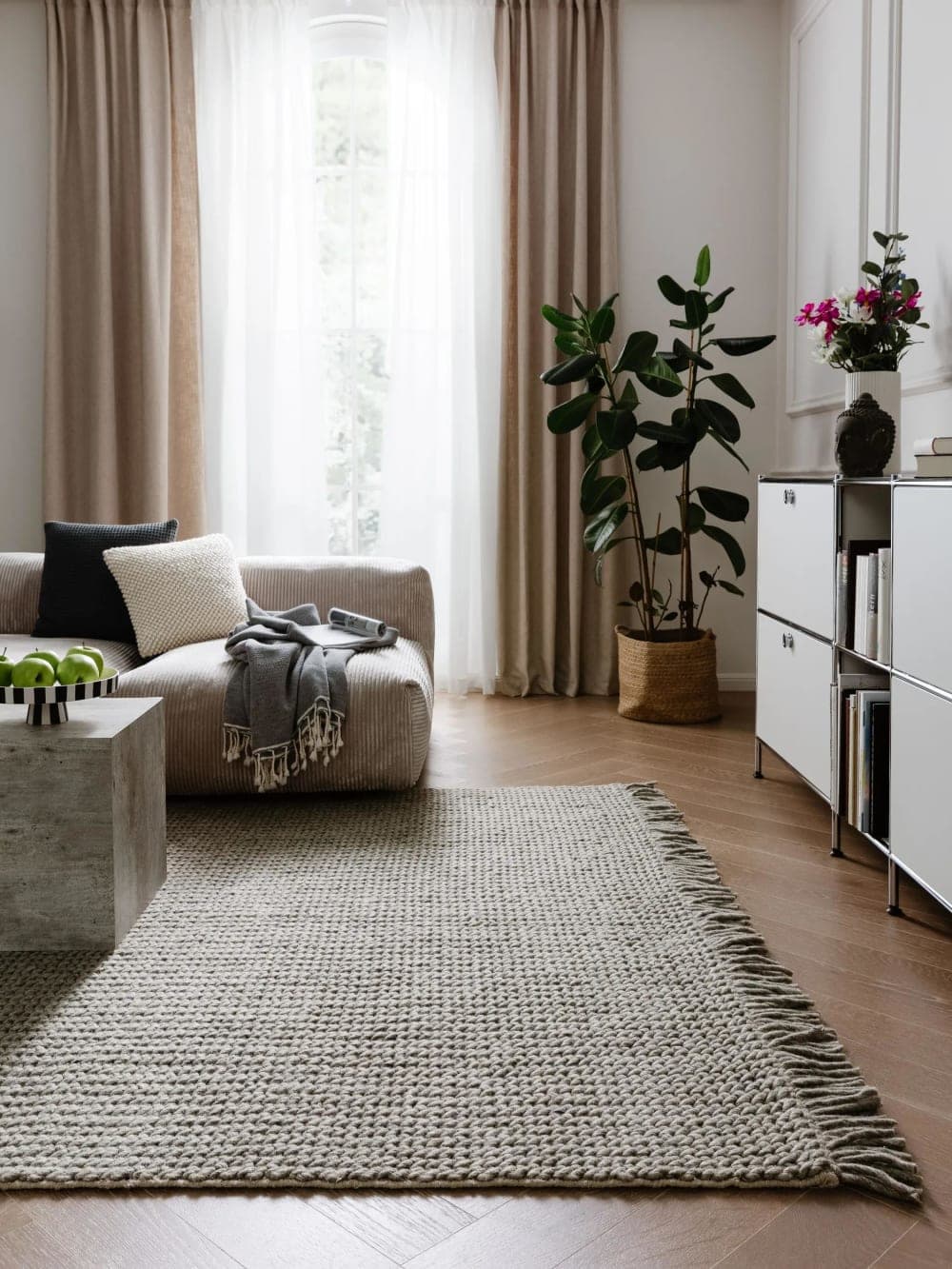 Alfombra de lana gris 120x170