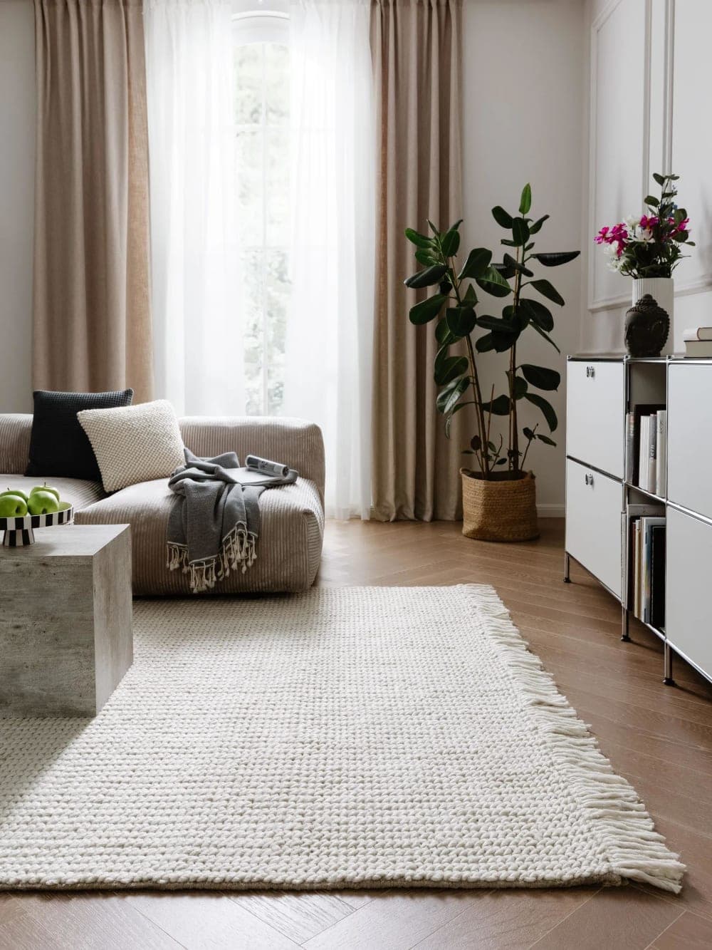 alfombra lana marfil, alfombra 200x300 beige