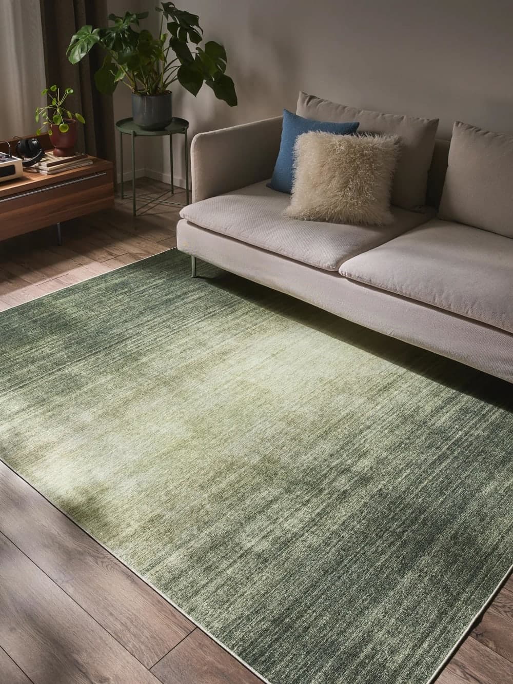 alfombra verde khaki, alfombra rectangular grande