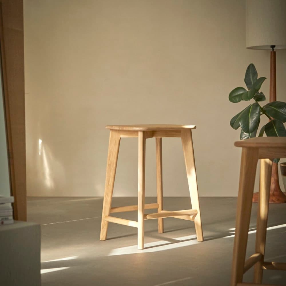 taburete alto madera, taburete roble macizo