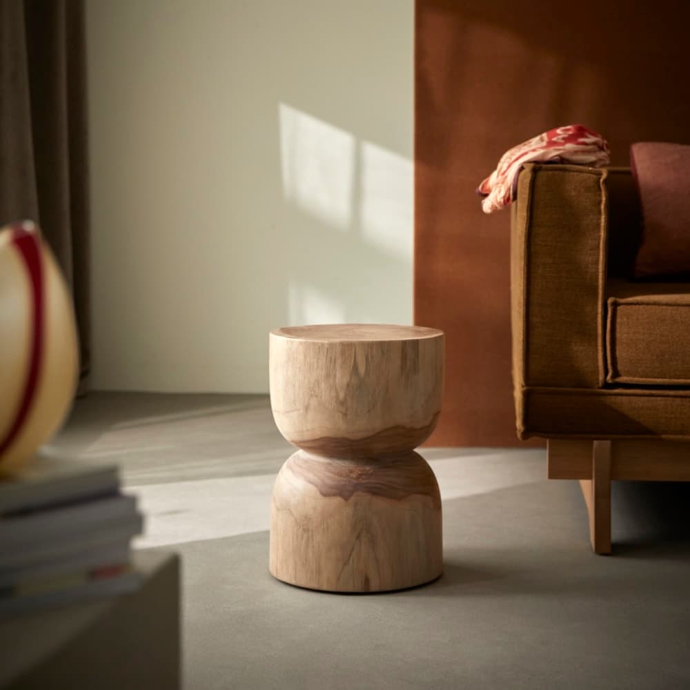 mesa auxiliar teca maciza, mesa auxiliar madera natural