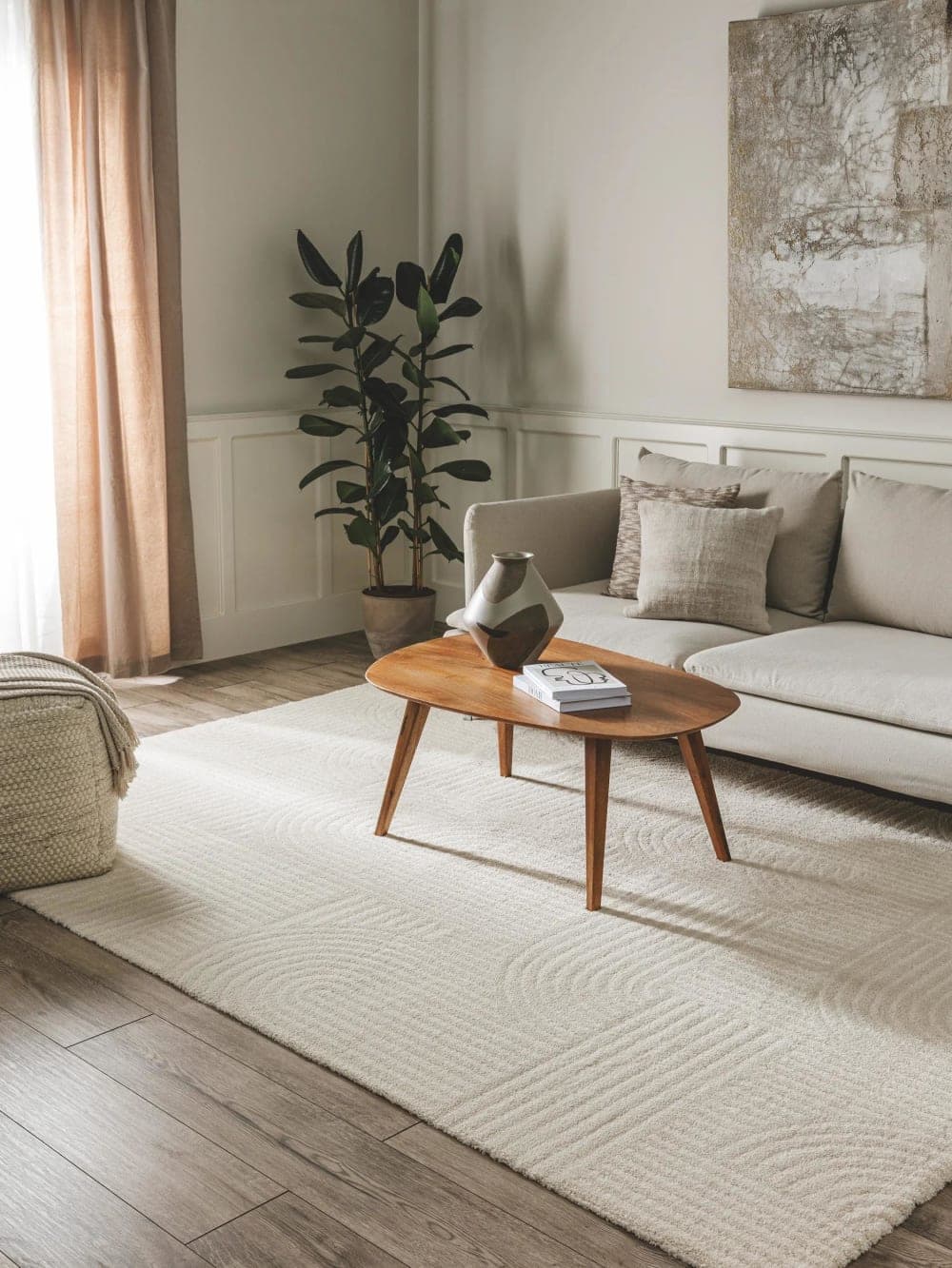 alfombra crema 160x230, alfombra salón moderna