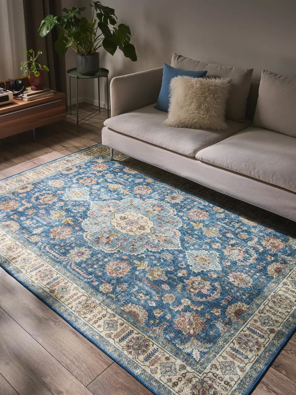 Alfombra azul estilo persa 200x300 cm