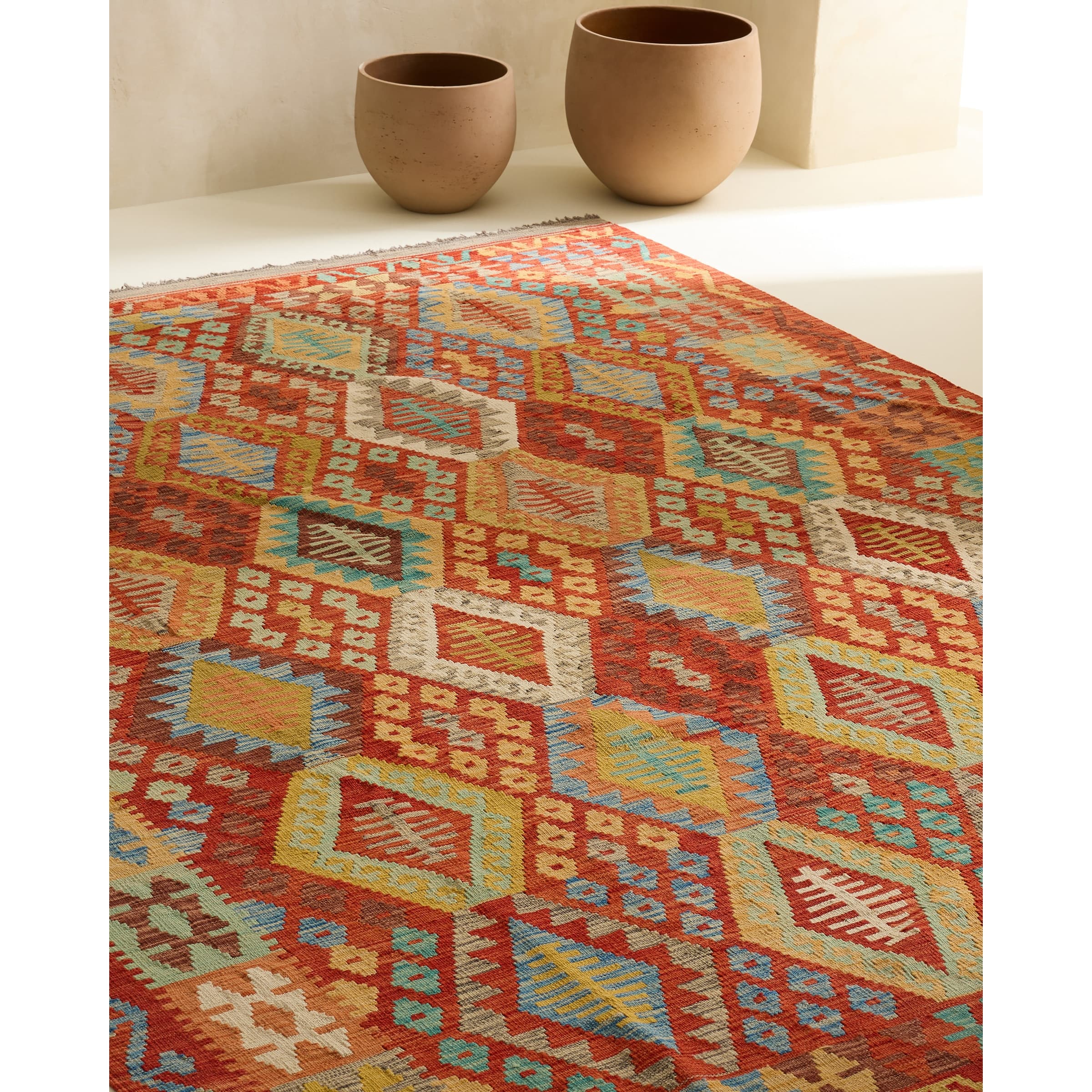 Alfombra Kilim Antalia multicolor estilo étnico
