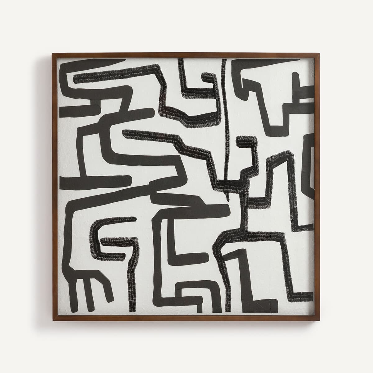 Cuadro abstracto con marco de madera