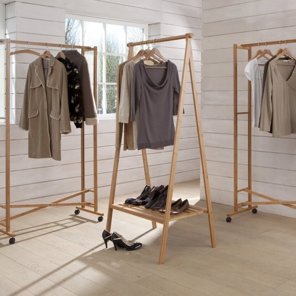 perchero madera con estante, perchero ropa estilo nórdico