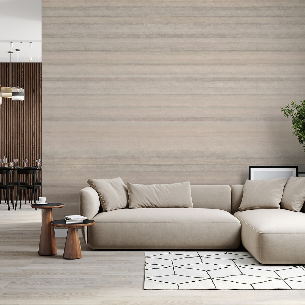 Sofá modular esquinero beige moderno