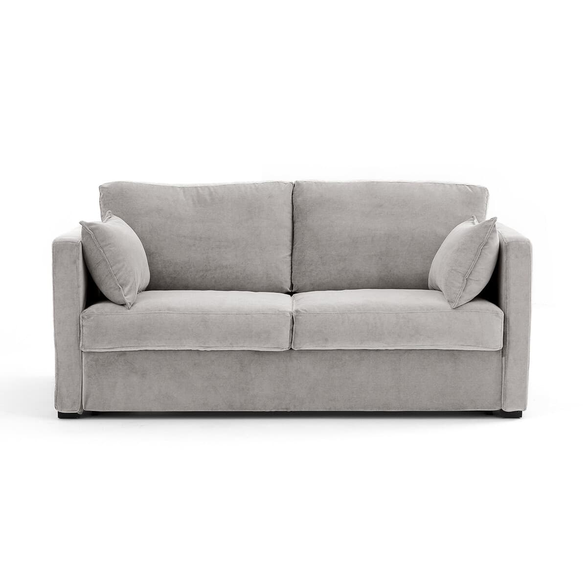 Sofá cama tapizado gris claro