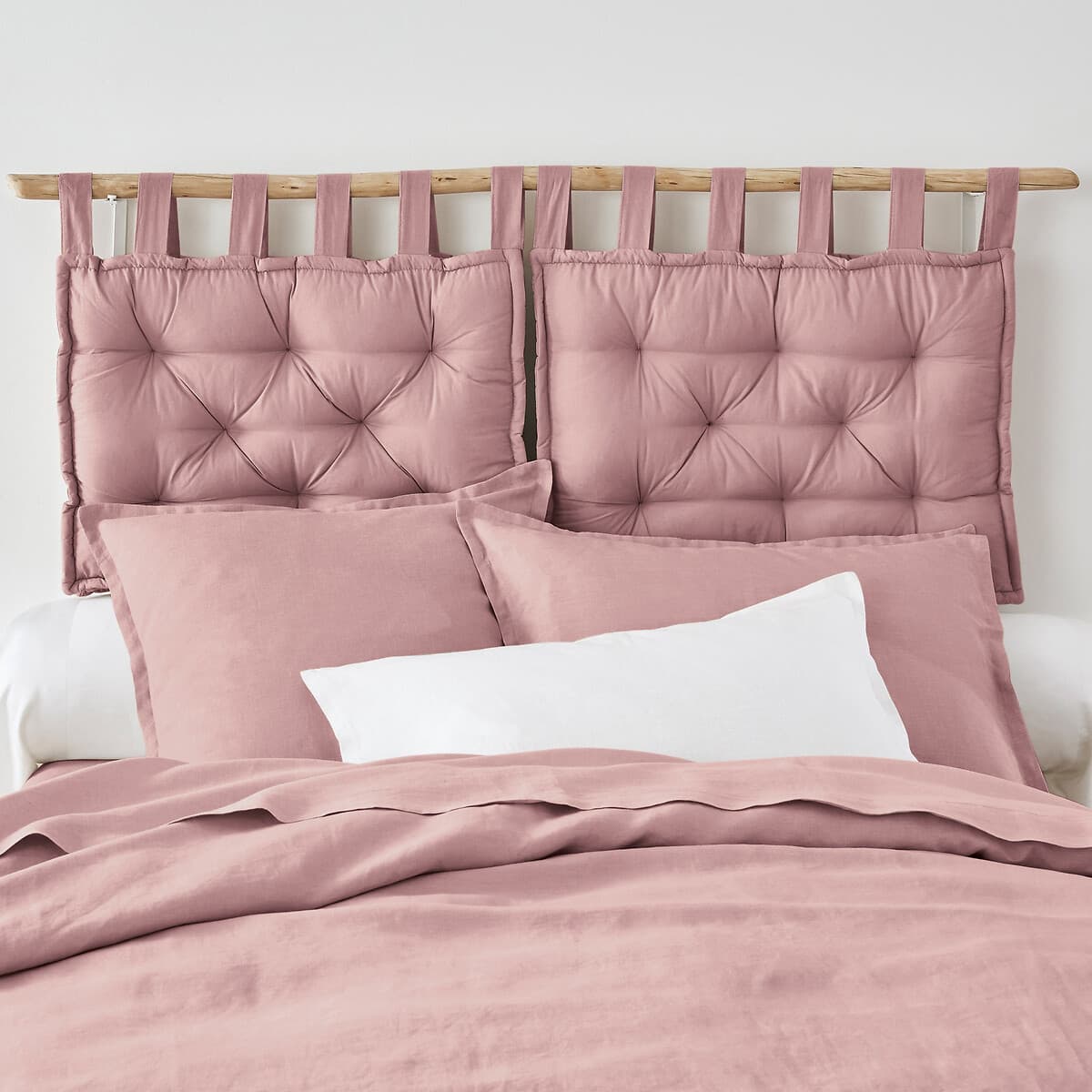 cabecero cama rosa, cabecero cama madera