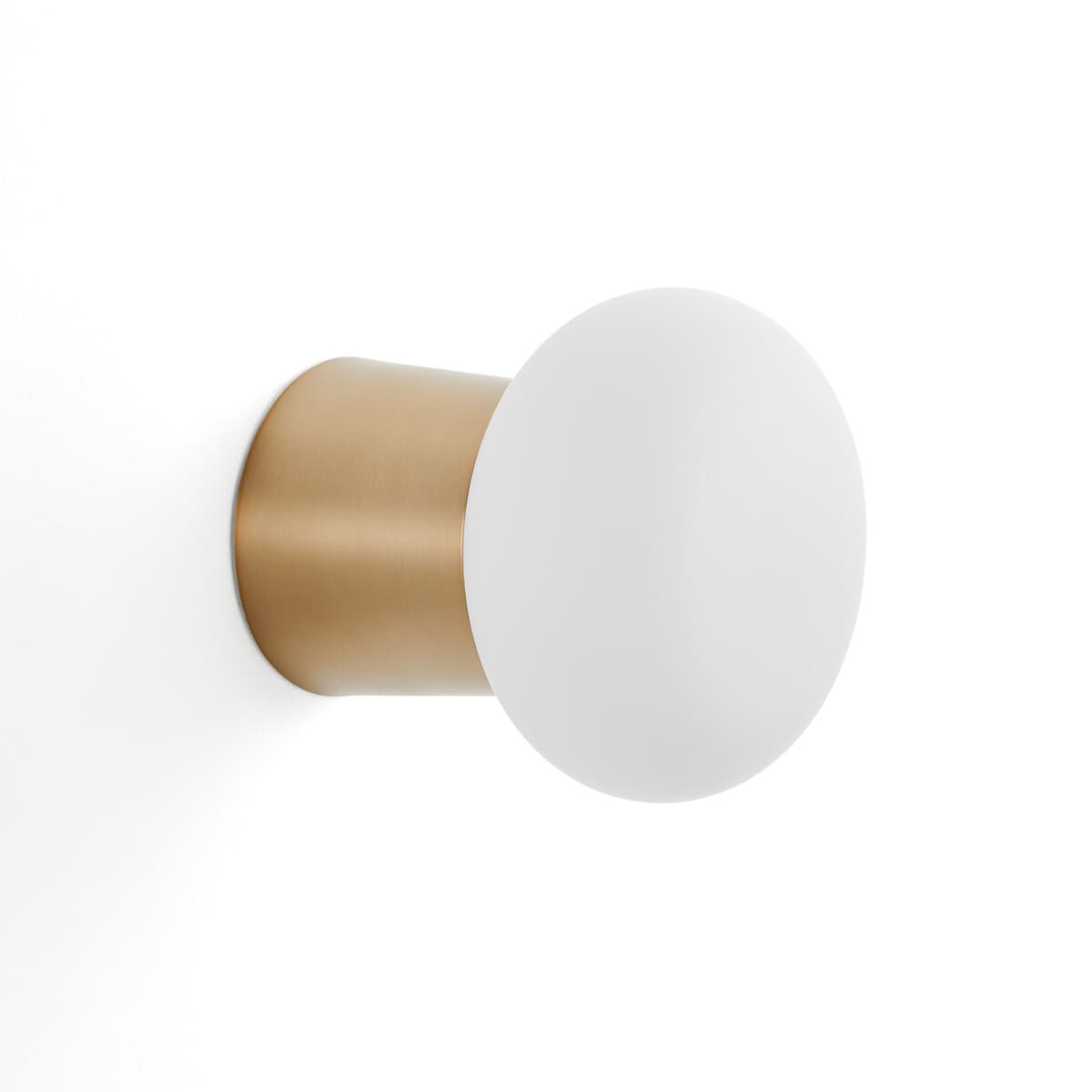 Aplique de pared dorado con globo blanco