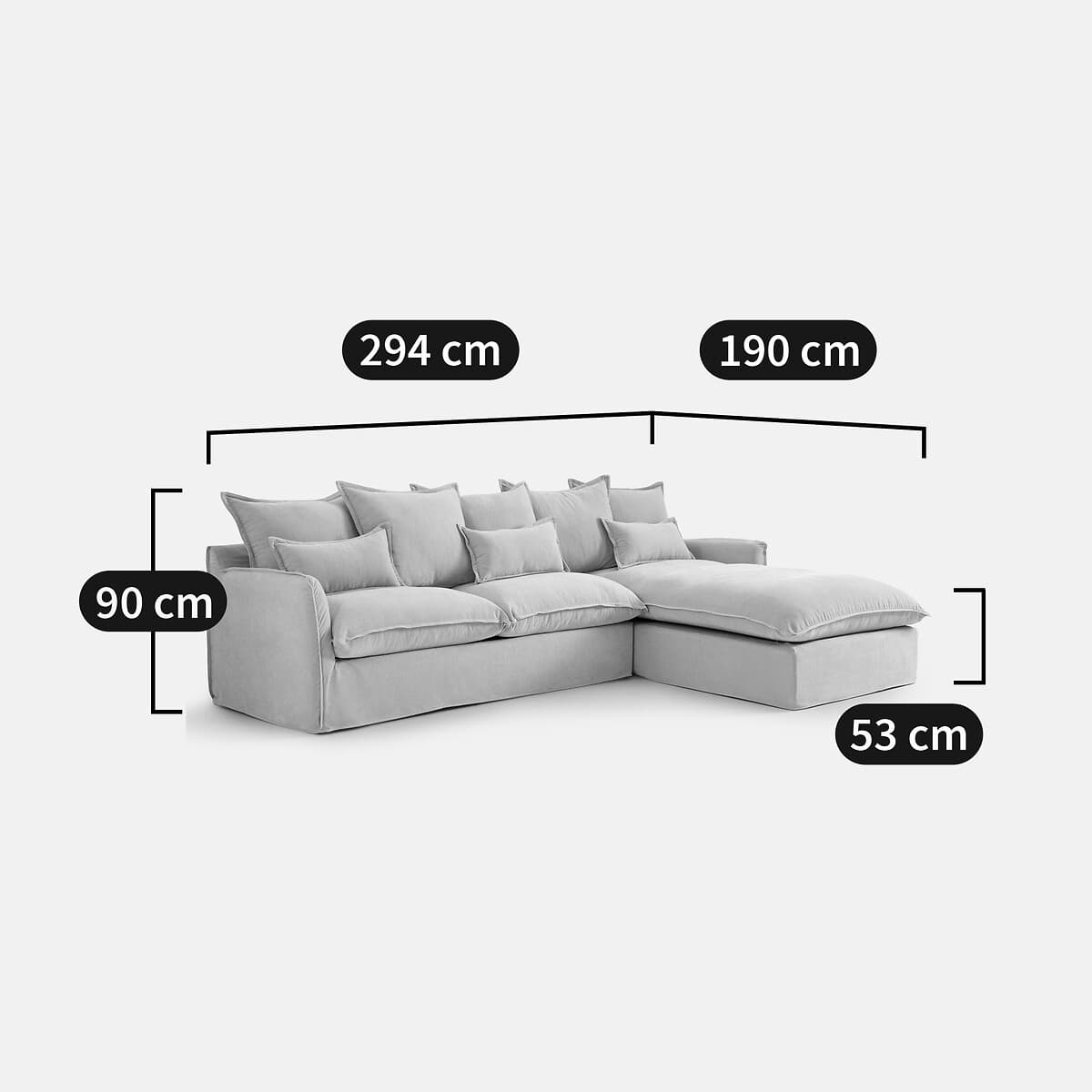 Sofá modular esquinero gris claro