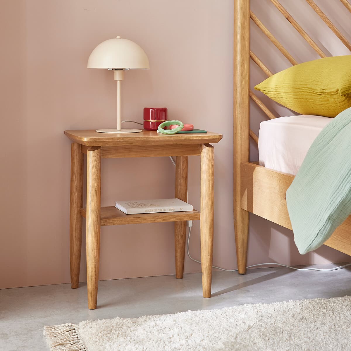 mesita noche madera clara, mesita noche estilo nordico