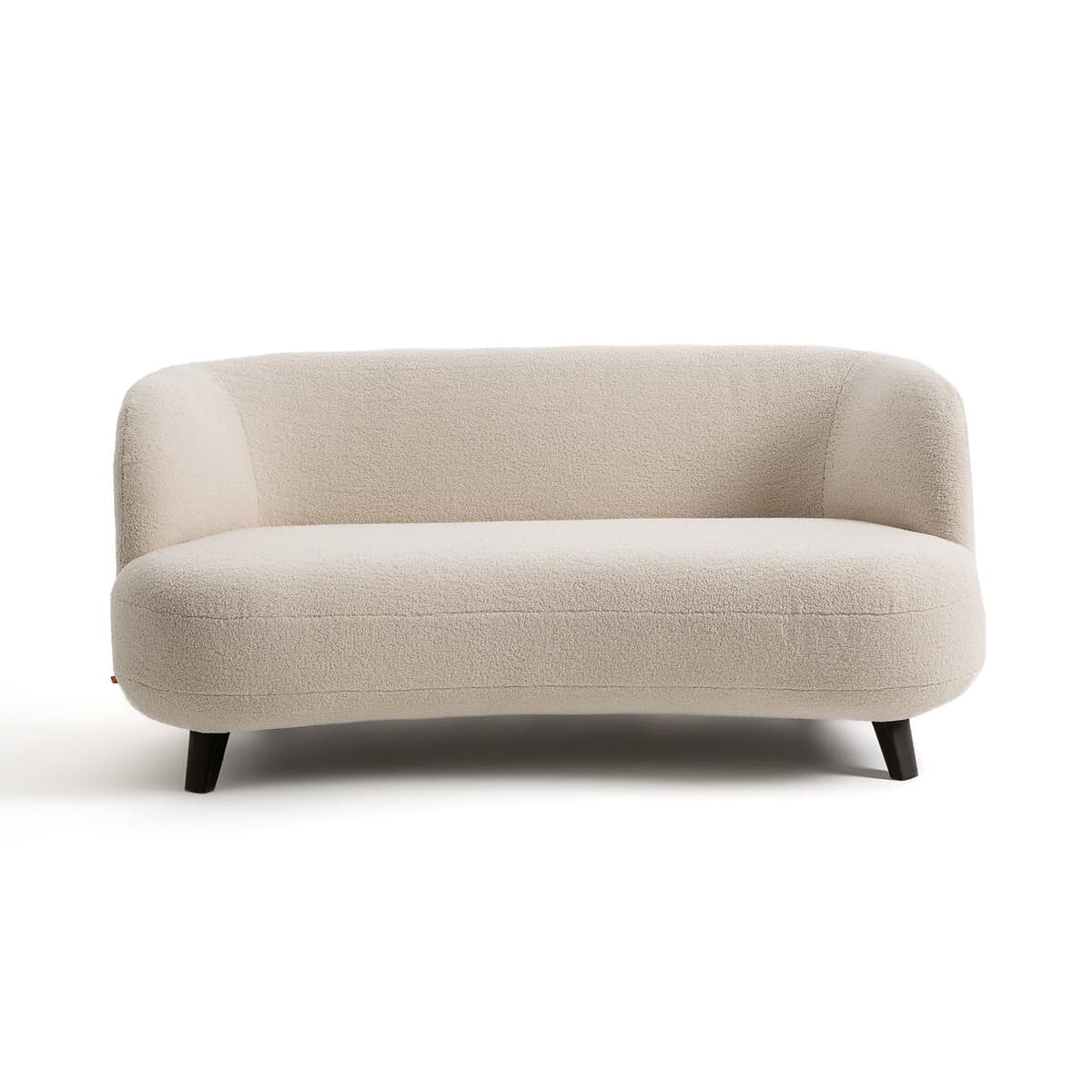 Sofá de dos plazas tapizado en borreguito beige