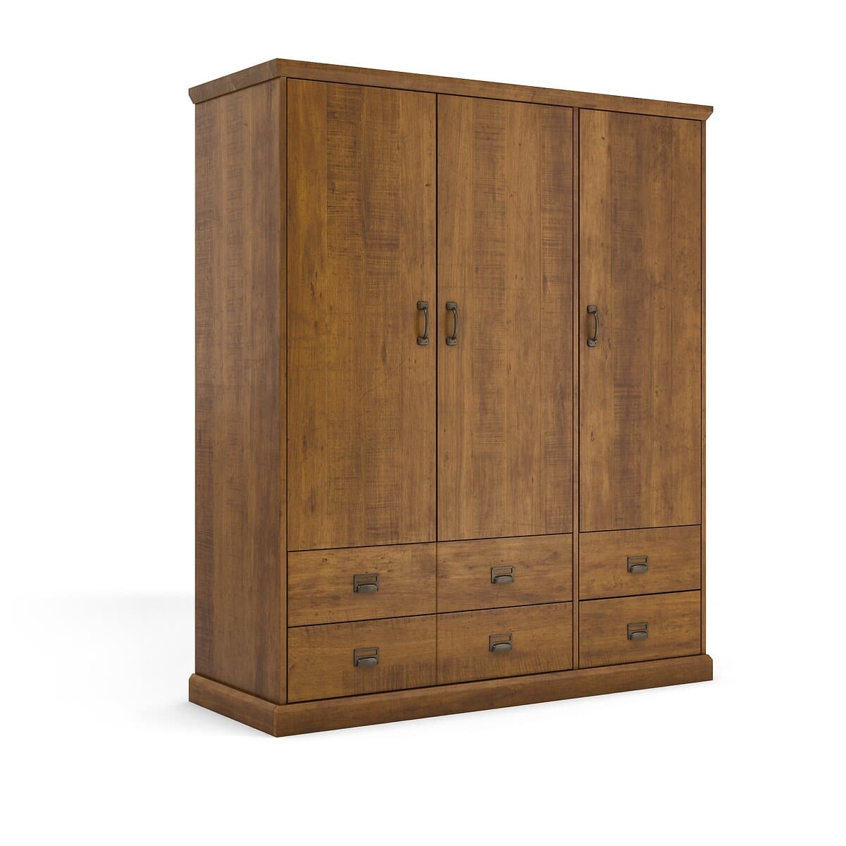 Armario de madera maciza con 3 puertas