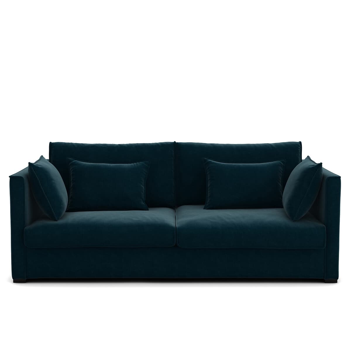 Sofá de terciopelo azul oscuro moderno