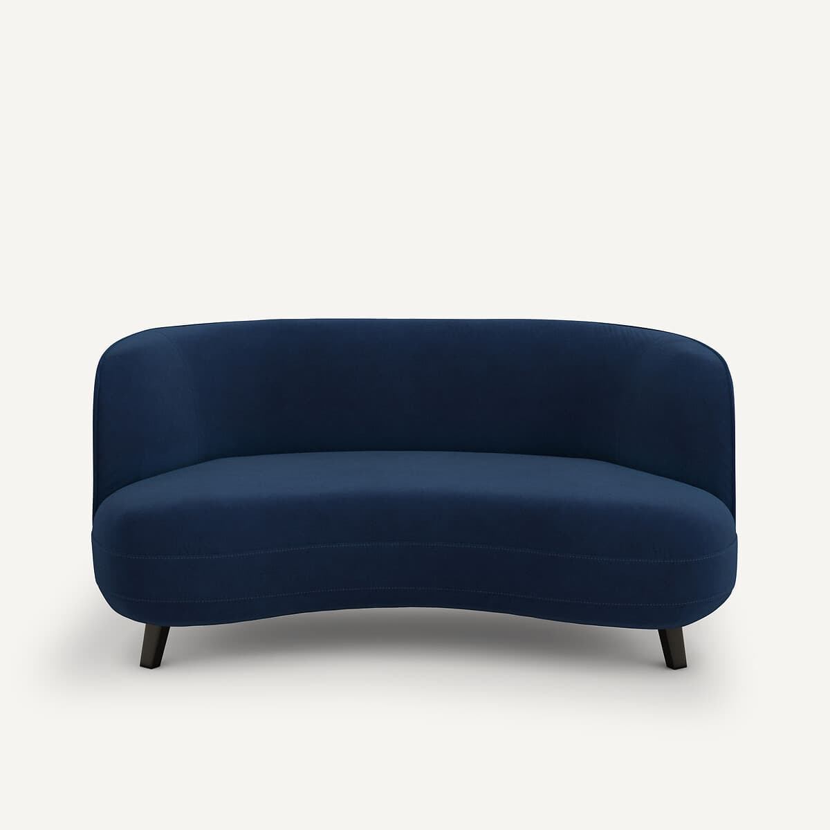 Sofá Curvo de Terciopelo Azul