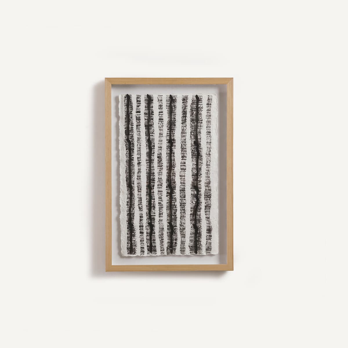 Cuadro abstracto con marco de madera