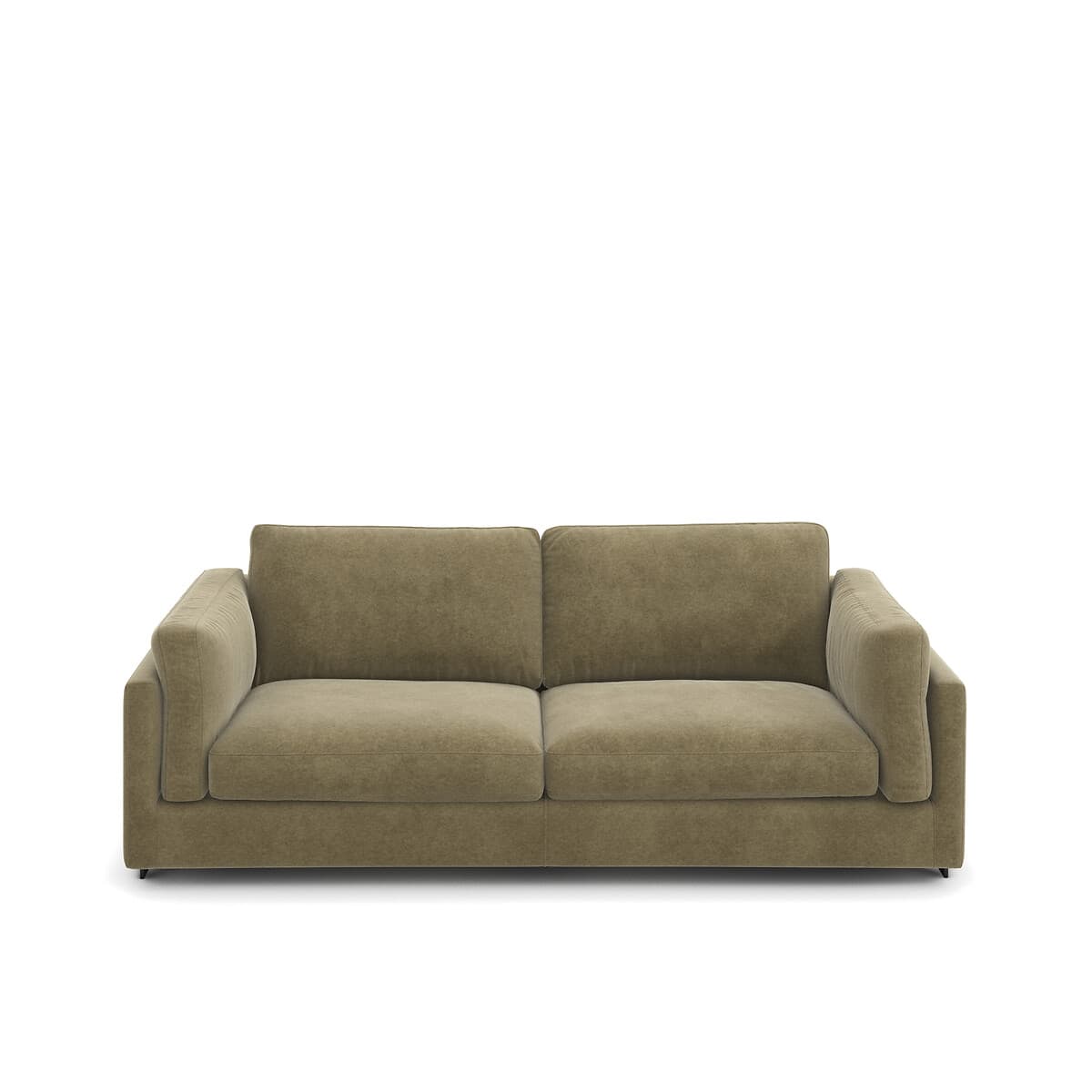 Sofá de 2 plazas tapizado en tela color verde oliva