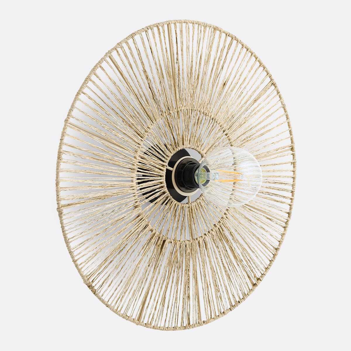 Aplique de pared redondo de cuerda natural