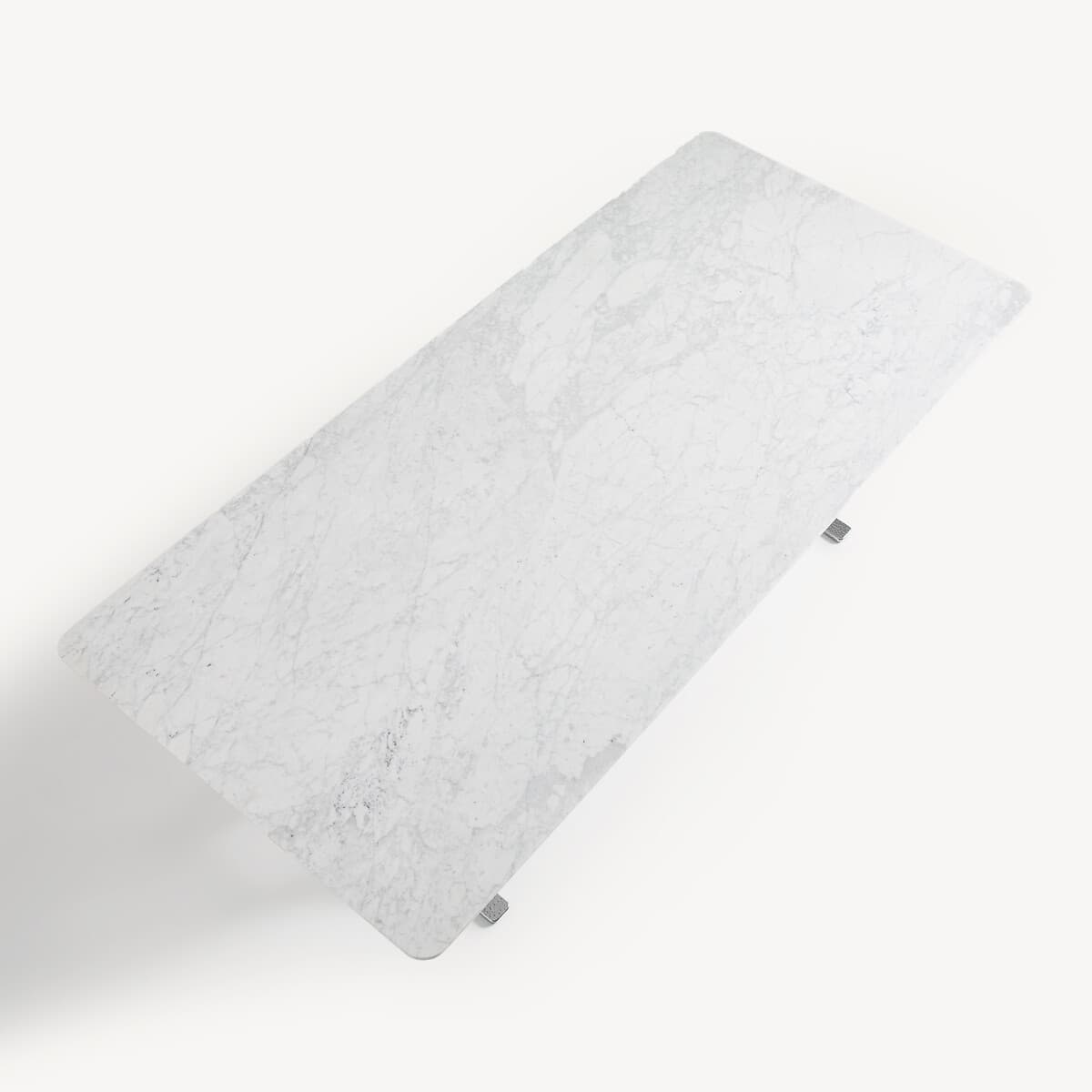 Mesa de centro rectangular de mármol blanco