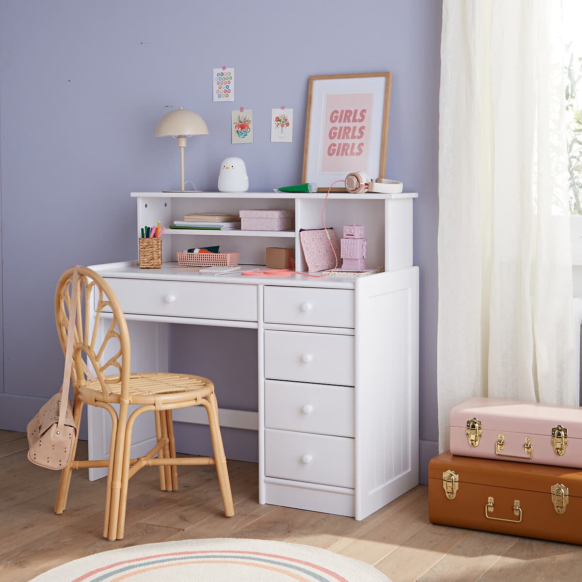 escritorio infantil blanco, escritorio niño madera