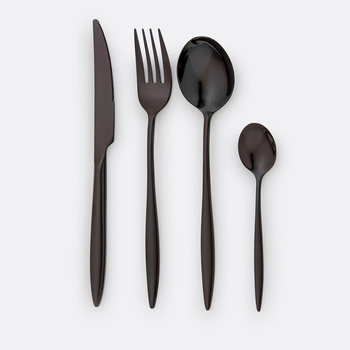 Juego de Cubiertos Negros Mate