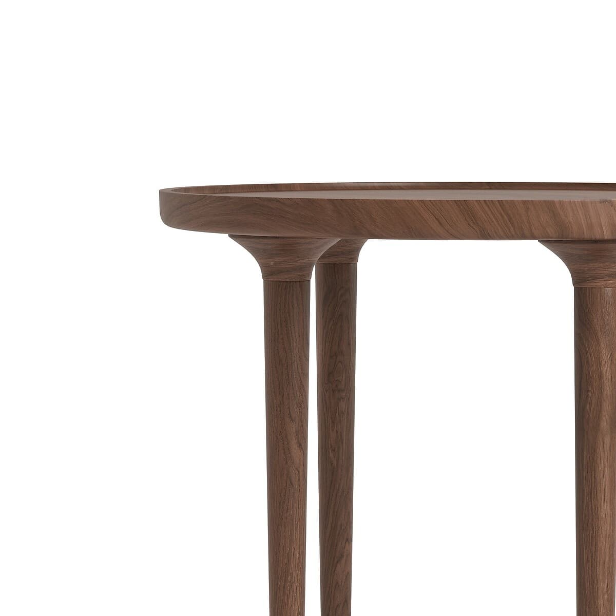 Mesa auxiliar redonda de madera marrón