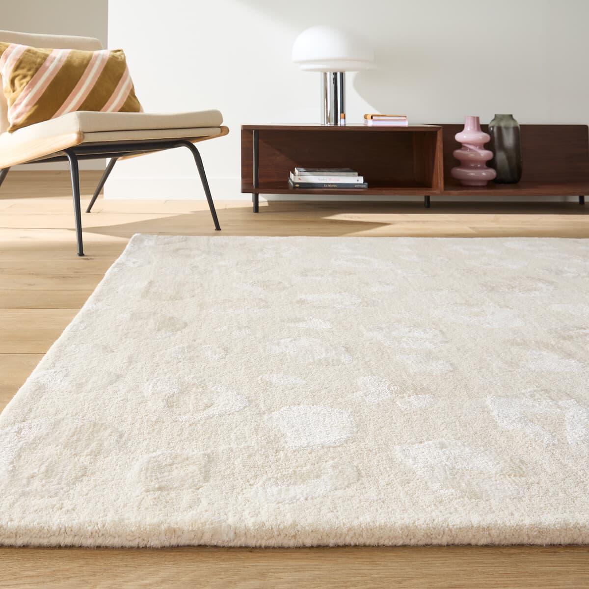 alfombra lana beige claro, alfombra diseño sutil