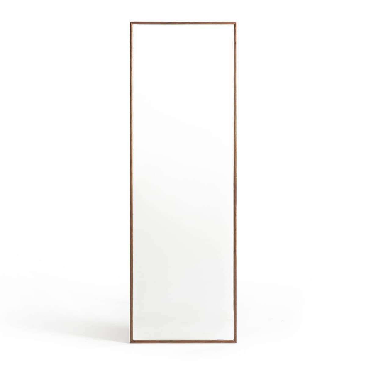 Espejo de pie rectangular con marco de madera