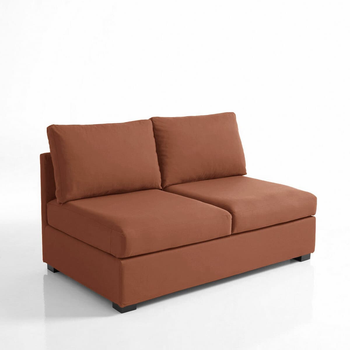 Sofá modular de dos plazas color terracota