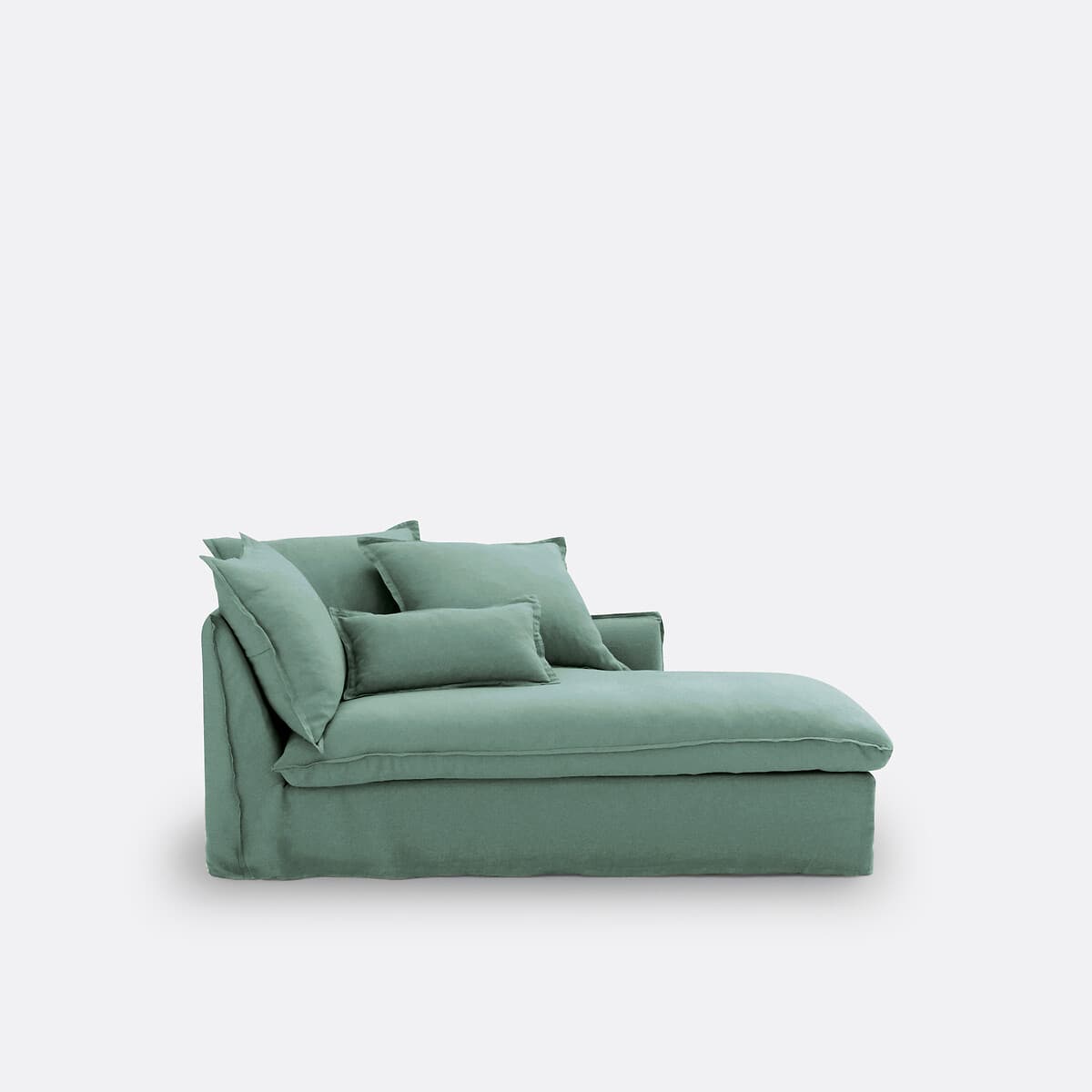 Chaise Longue Tapizada Verde Agua