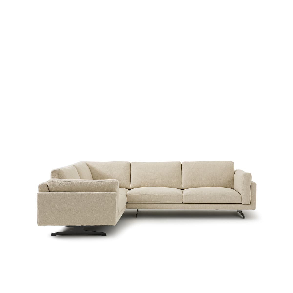 Sofá esquinero modular de tela beige
