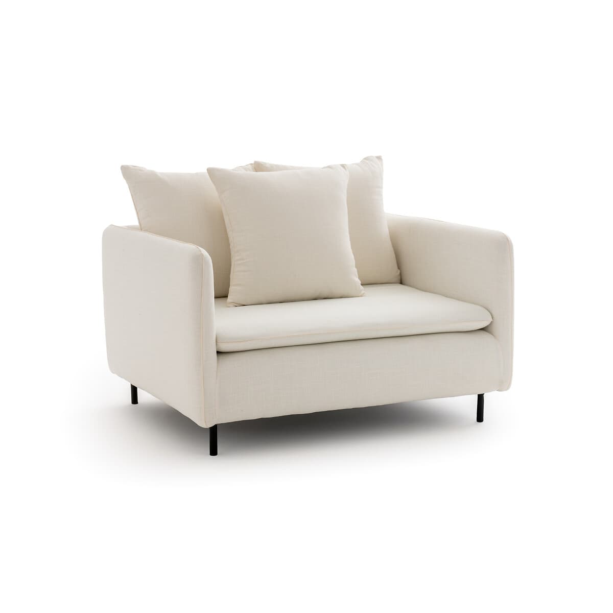 Sillón Individual Tapizado en Tela Beige