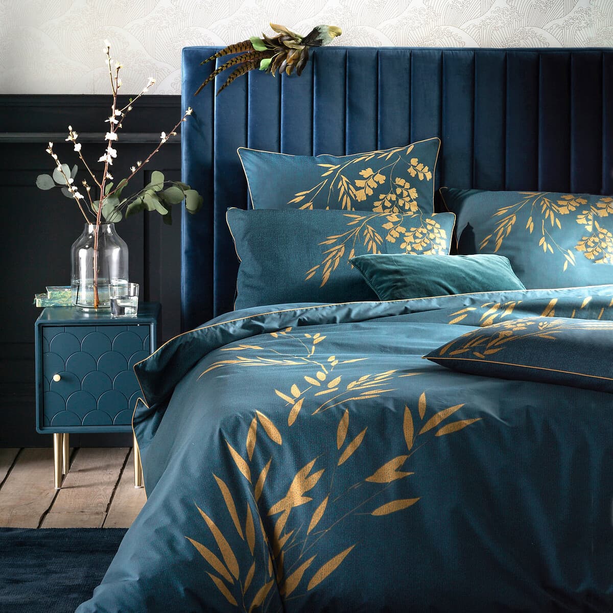 mesita noche azul, mesita noche diseño