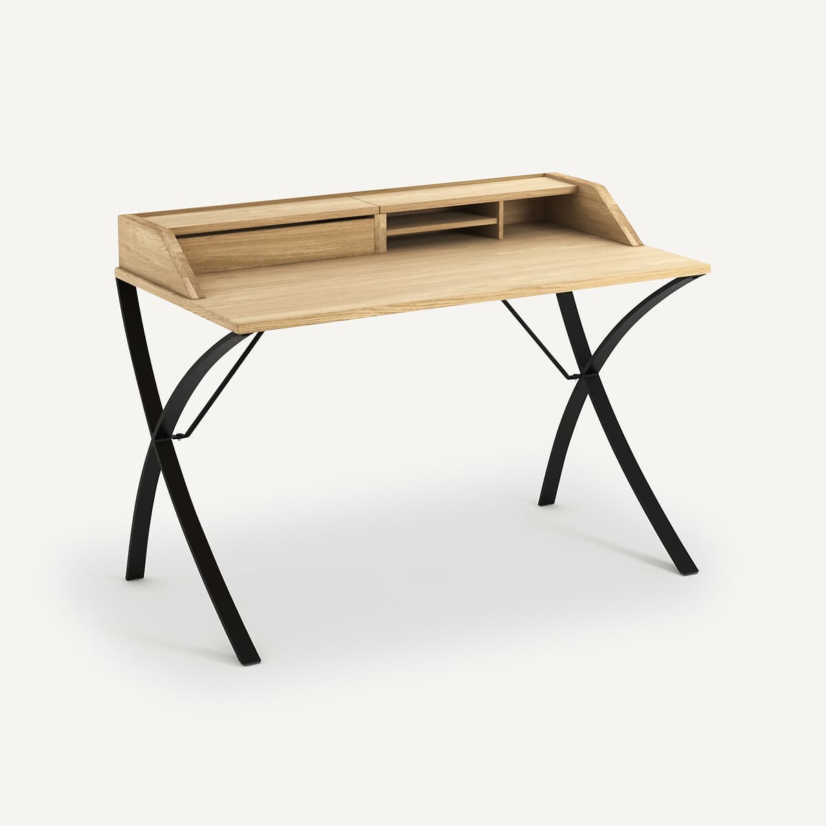 Escritorio madera clara y patas negras