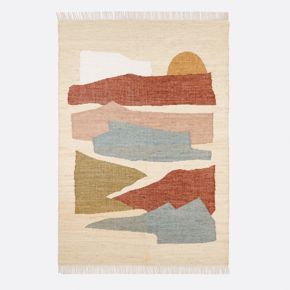 Alfombra de lana con diseño abstracto