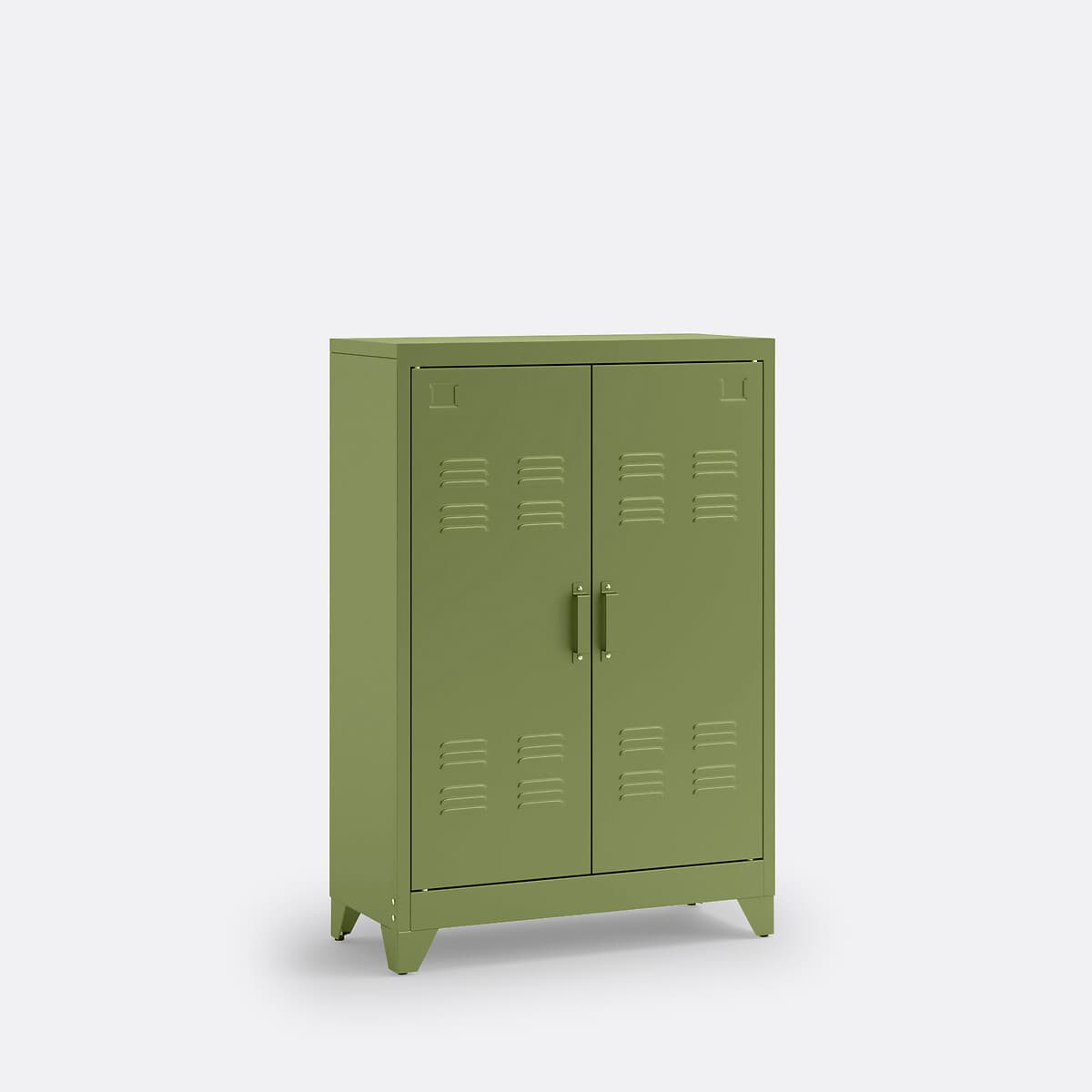 Armario metálico verde con puertas