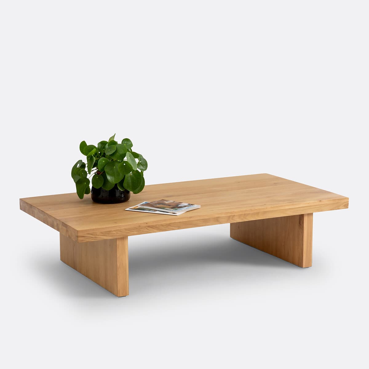 Mesa de centro rectangular de madera clara
